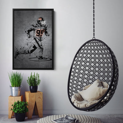 Myles Garrett Neon Canvas Art | Modern Wall Decor for Browns Fans