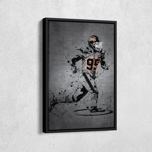 Myles Garrett Neon Canvas Art | Modern Wall Decor for Browns Fans