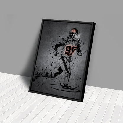 Myles Garrett Neon Canvas Art | Modern Wall Decor for Browns Fans