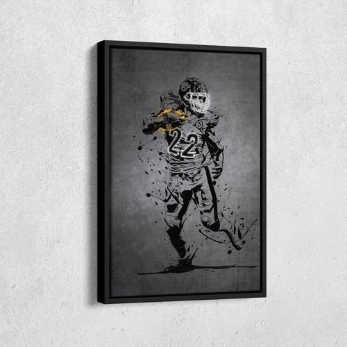 Najee Harris Neon Canvas Art | Modern Wall Decor for Steelers Fans