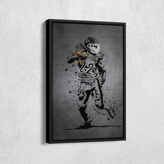 Najee Harris Neon Canvas Art | Modern Wall Decor for Steelers Fans