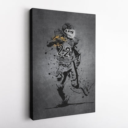 Najee Harris Neon Canvas Art | Modern Wall Decor for Steelers Fans