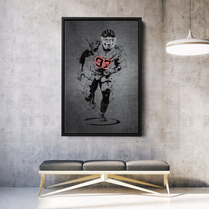 Nick Bosa Neon Canvas Art | Modern Wall Decor for 49ers Fans