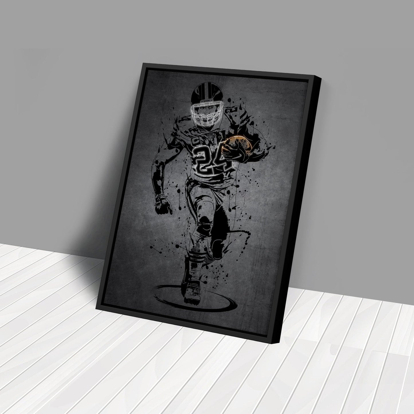Nick Chubb Neon Canvas Art | Modern Wall Decor for Browns Fans