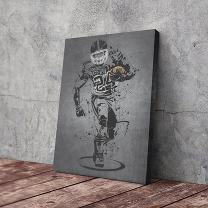 Nick Chubb Neon Canvas Art | Modern Wall Decor for Browns Fans