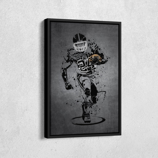 Nick Chubb Neon Canvas Art | Modern Wall Decor for Browns Fans