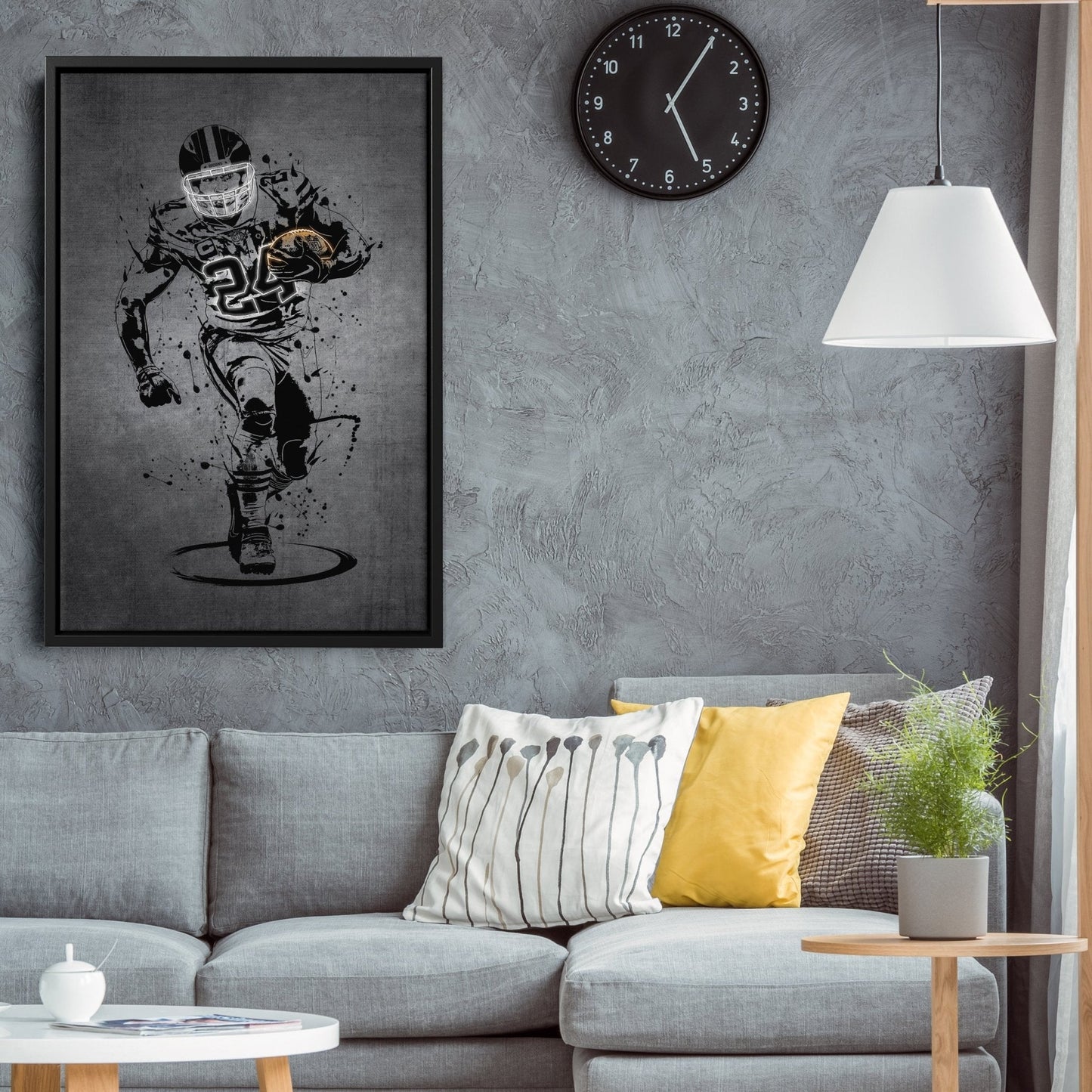 Nick Chubb Neon Canvas Art | Modern Wall Decor for Browns Fans
