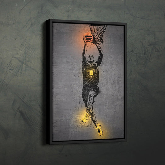 Nikola Jokic Neon Canvas Art | Modern Wall Decor for Nuggets Fans