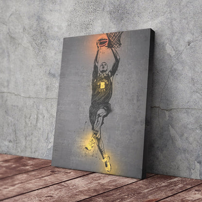 Nikola Jokic Neon Canvas Art | Modern Wall Decor for Nuggets Fans