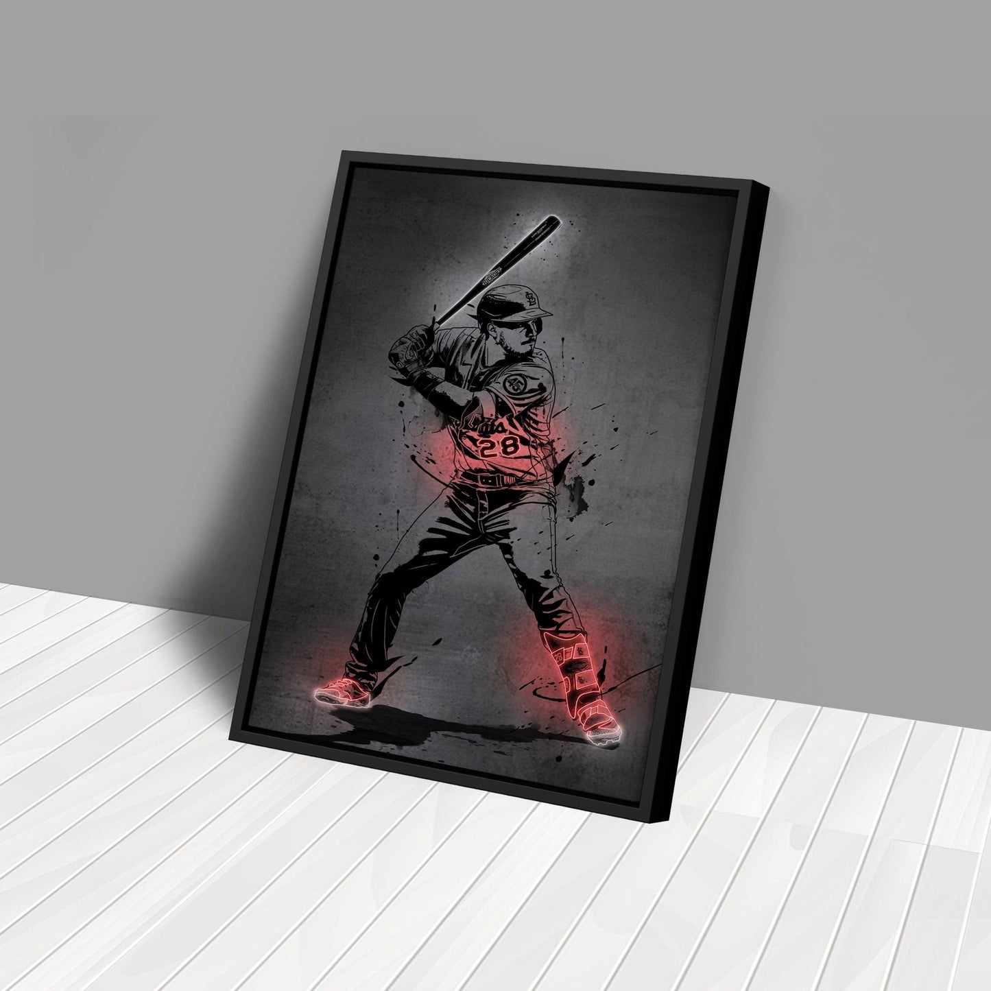 Nolan Arenado Neon Canvas Art | Modern Wall Decor for Cardinals Fans