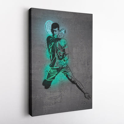 Novak Djokovic Neon Canvas Art | Modern Wall Decor for Tennis Fans