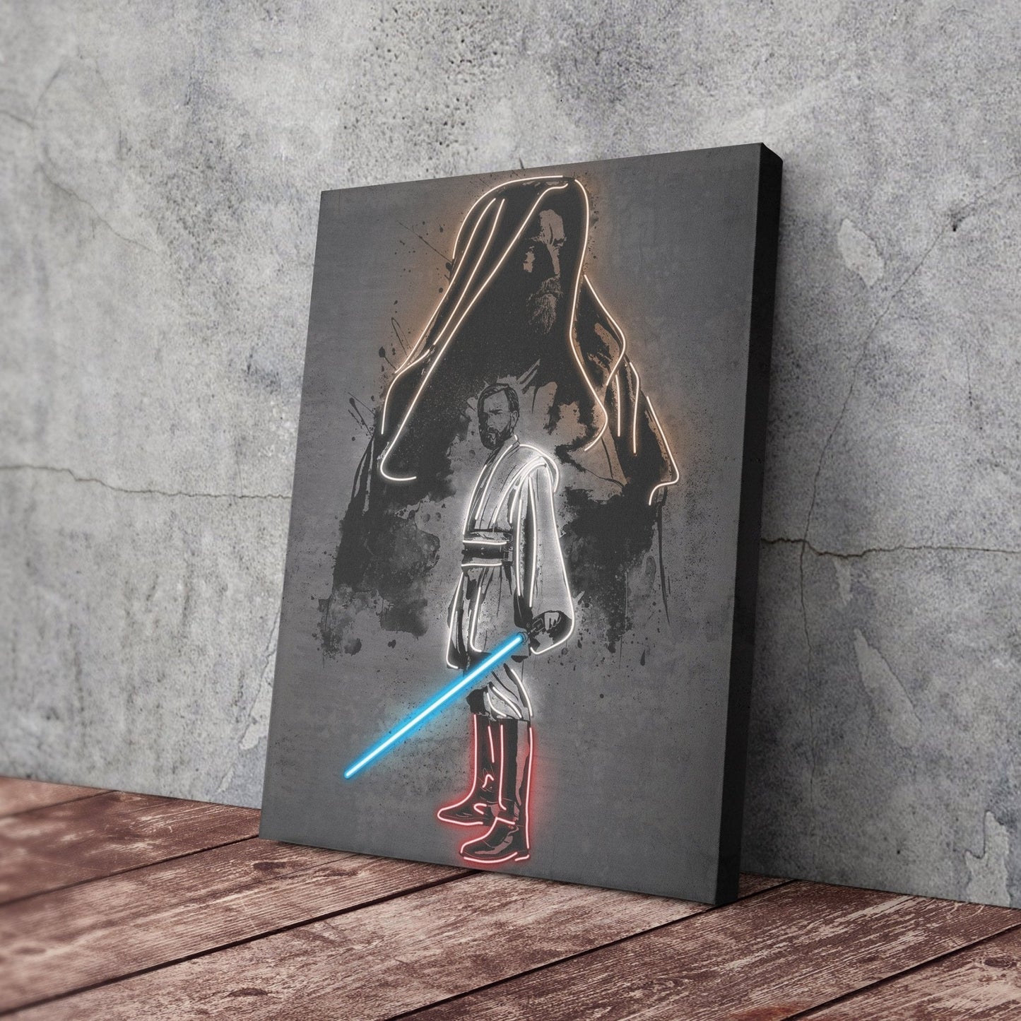 Obi Wan Kenobi Canvas | Star Wars Neon Wall Art