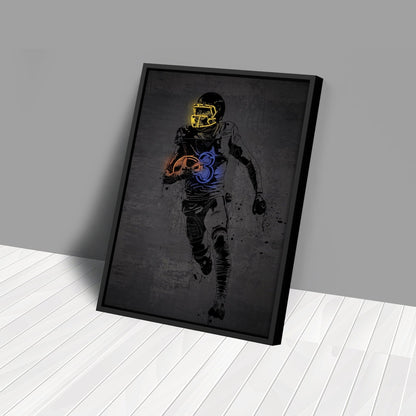 Odell Beckham Jr Neon Canvas Art | Modern Wall Decor for Rams Fans