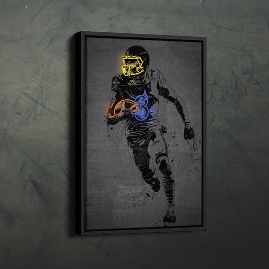Odell Beckham Jr Neon Canvas Art | Modern Wall Decor for Rams Fans