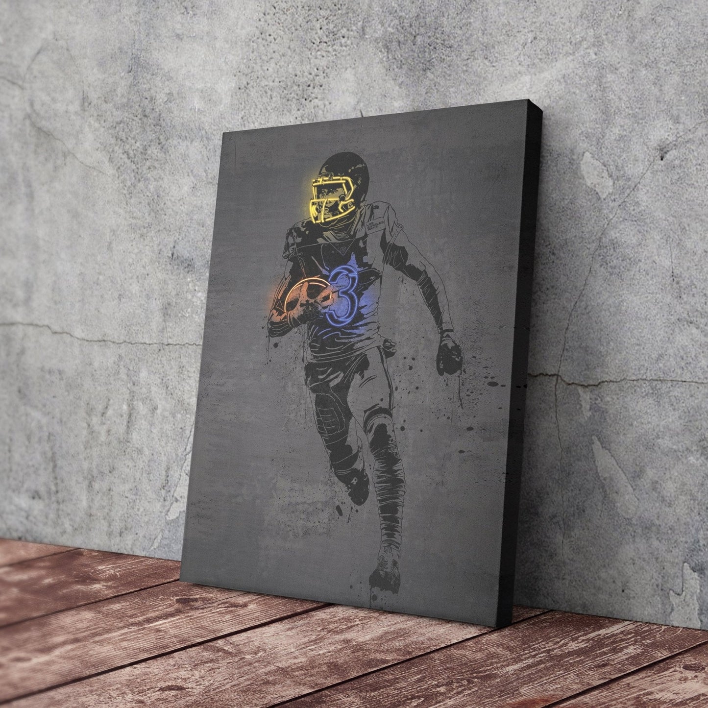 Odell Beckham Jr Neon Canvas Art | Modern Wall Decor for Rams Fans
