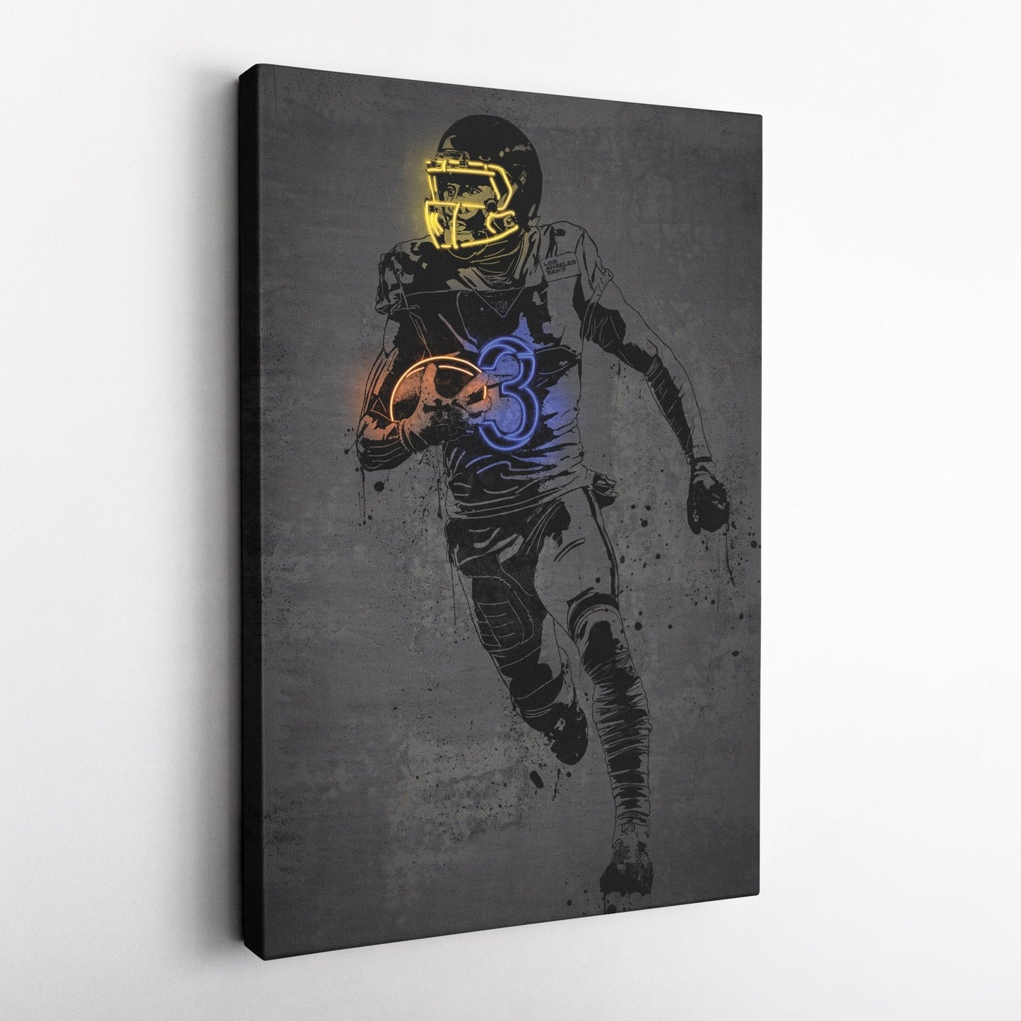 Odell Beckham Jr Neon Canvas Art | Modern Wall Decor for Rams Fans