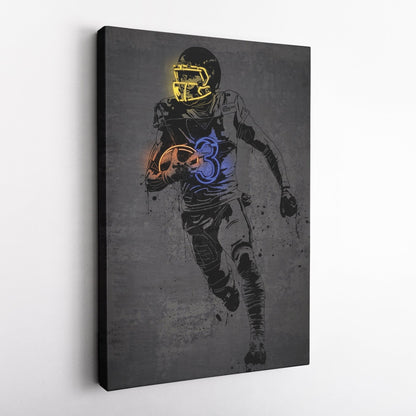 Odell Beckham Jr Neon Canvas Art | Modern Wall Decor for Rams Fans