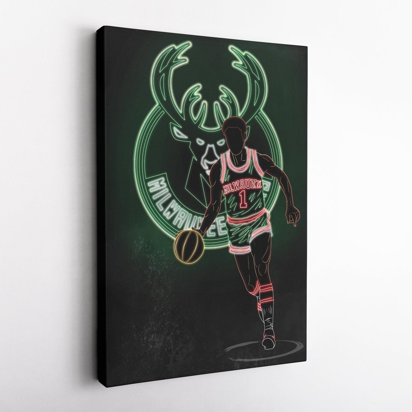 Oscar Robertson Neon Canvas Art | Bucks Wall Decor