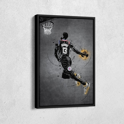 Paul George Neon Canvas Art | Modern Wall Decor for Clippers Fans