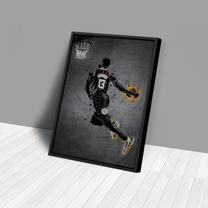Paul George Neon Canvas Art | Modern Wall Decor for Clippers Fans