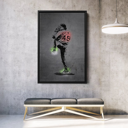 Pedro Martinez Neon Canvas Art | Modern Wall Decor for Red Sox Fans