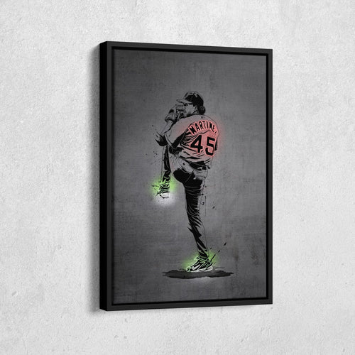 Pedro Martinez Neon Canvas Art | Modern Wall Decor for Red Sox Fans