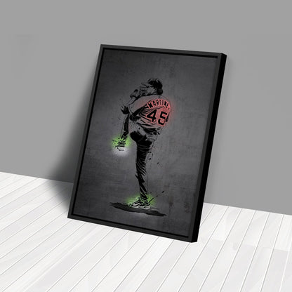 Pedro Martinez Neon Canvas Art | Modern Wall Decor for Red Sox Fans