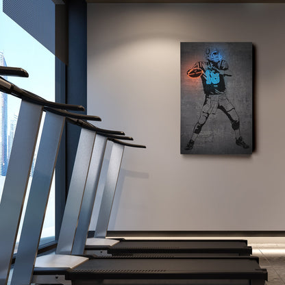 Peyton Manning Neon Canvas Art | Modern Wall Decor for Colts Fans