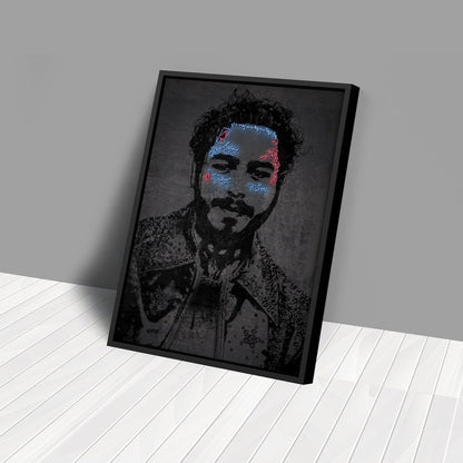 Post Malone Neon Canvas Art | Music Wall Decor