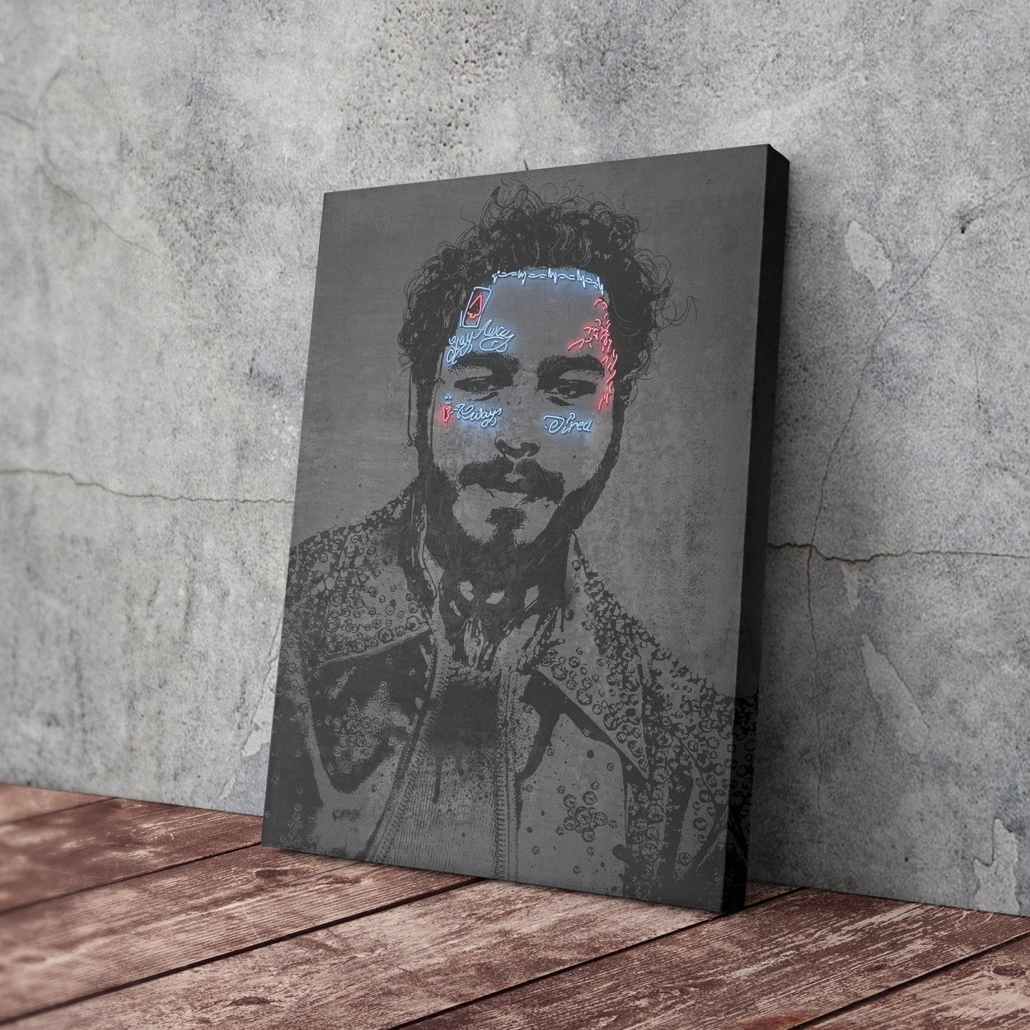 Post Malone Neon Canvas Art | Music Wall Decor
