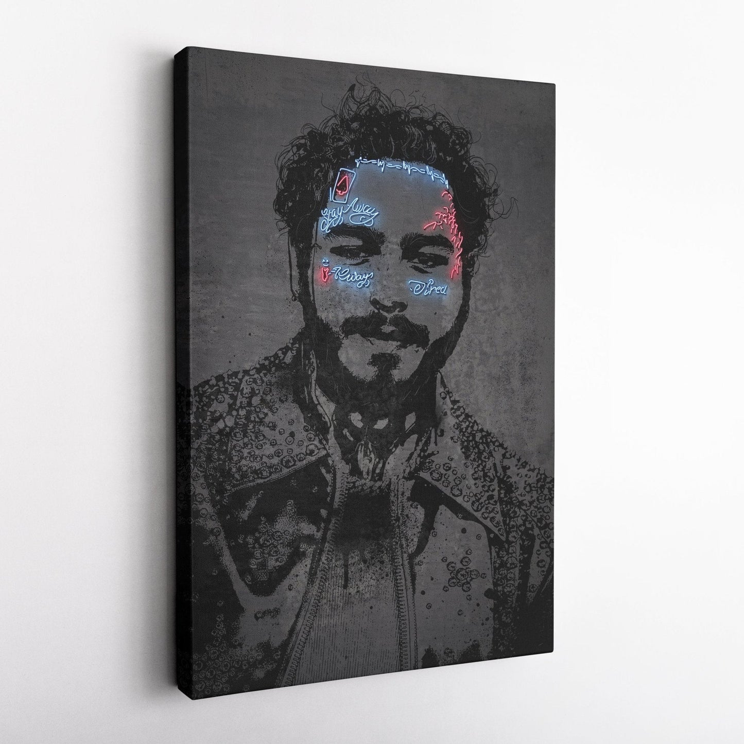 Post Malone Neon Canvas Art | Music Wall Decor