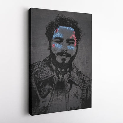 Post Malone Neon Canvas Art | Music Wall Decor