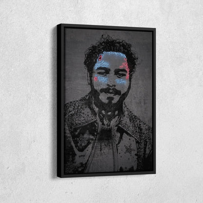 Post Malone Neon Canvas Art | Music Wall Decor