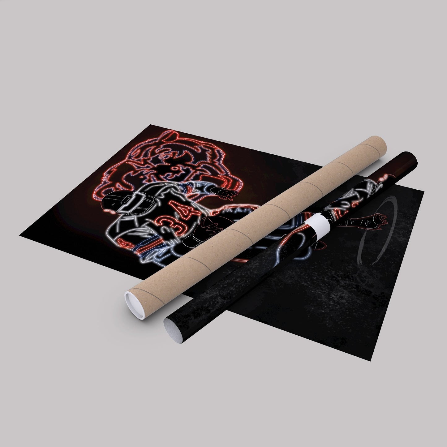 Walter Payton Neon Canvas Art | Bears Wall Decor