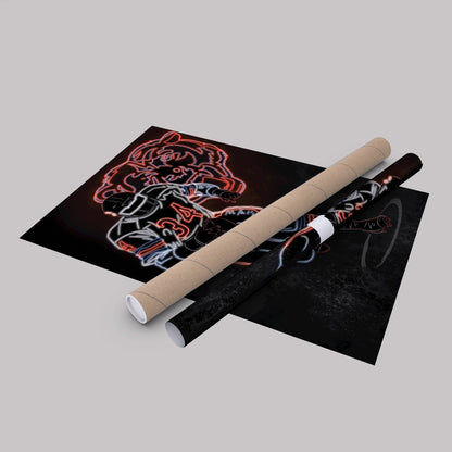 Walter Payton Neon Canvas Art | Bears Wall Decor