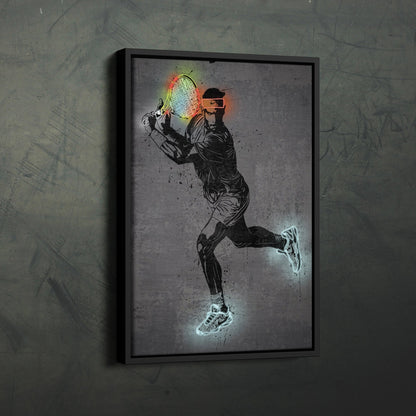 Rafael Nadal Neon Canvas Art | Modern Wall Decor for Tennis Fans
