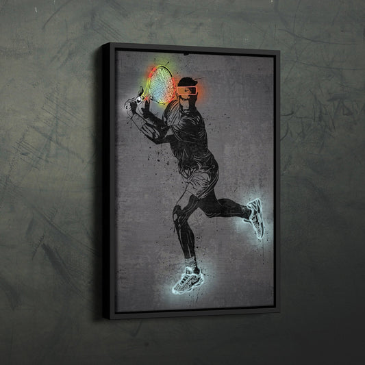 Rafael Nadal Neon Canvas Art | Modern Wall Decor for Tennis Fans