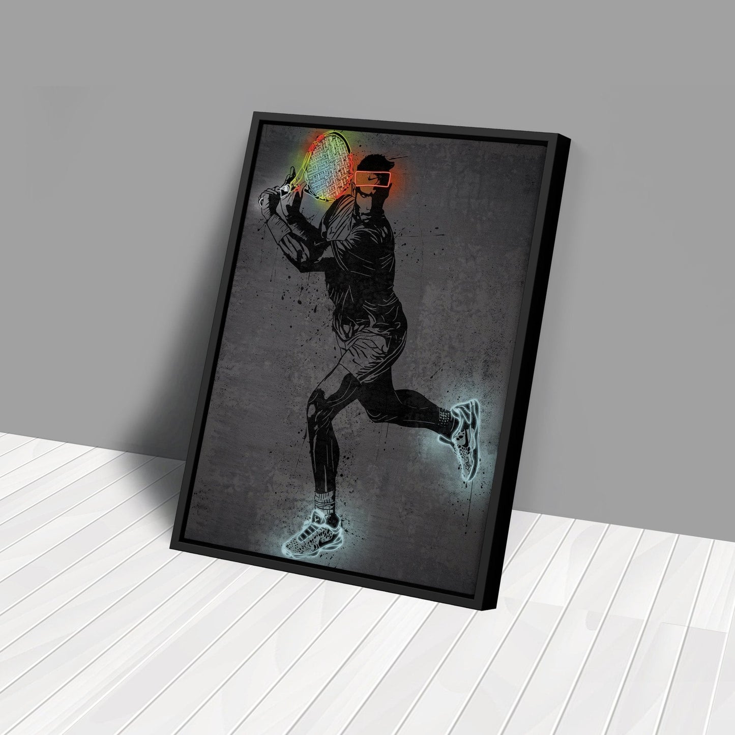 Rafael Nadal Neon Canvas Art | Modern Wall Decor for Tennis Fans