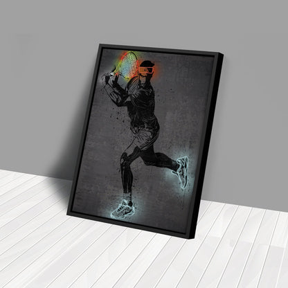 Rafael Nadal Neon Canvas Art | Modern Wall Decor for Tennis Fans