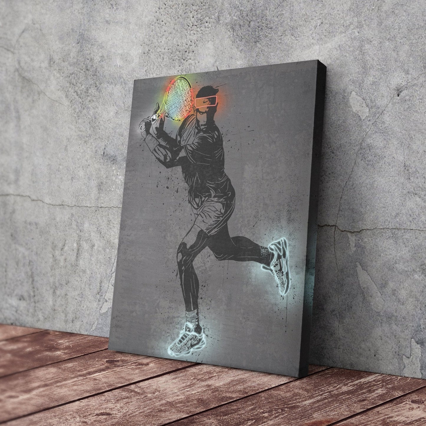 Rafael Nadal Neon Canvas Art | Modern Wall Decor for Tennis Fans