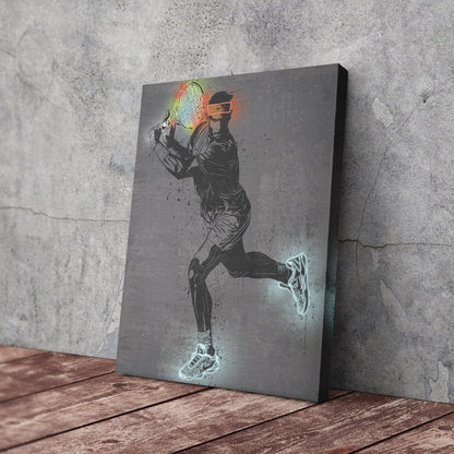 Rafael Nadal Neon Canvas Art | Modern Wall Decor for Tennis Fans