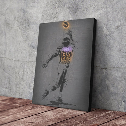 Randy Moss Neon Canvas Art | Modern Wall Decor for Vikings Fans