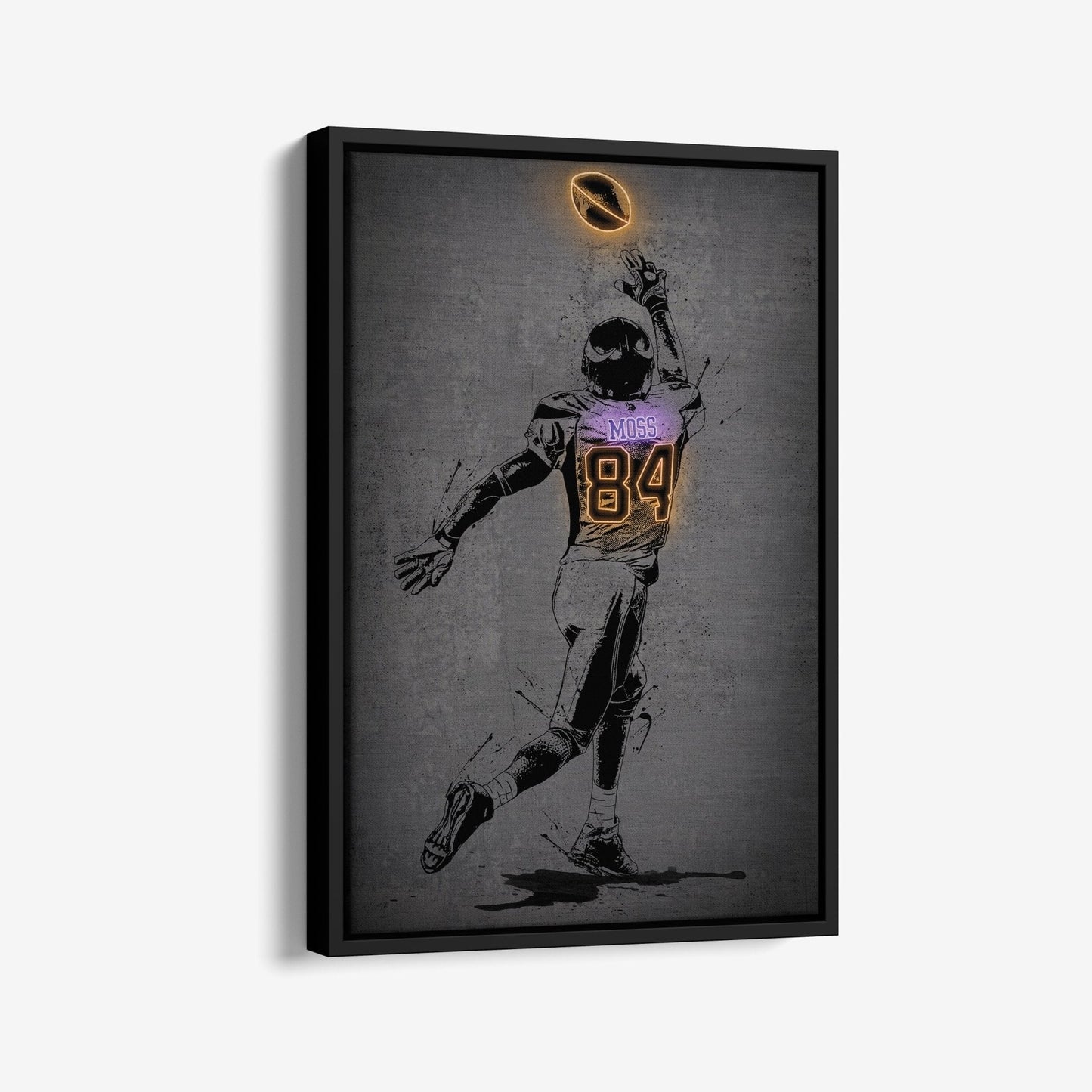 Randy Moss Neon Canvas Art | Modern Wall Decor for Vikings Fans