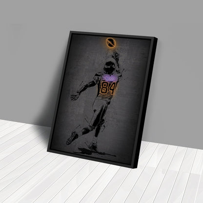 Randy Moss Neon Canvas Art | Modern Wall Decor for Vikings Fans