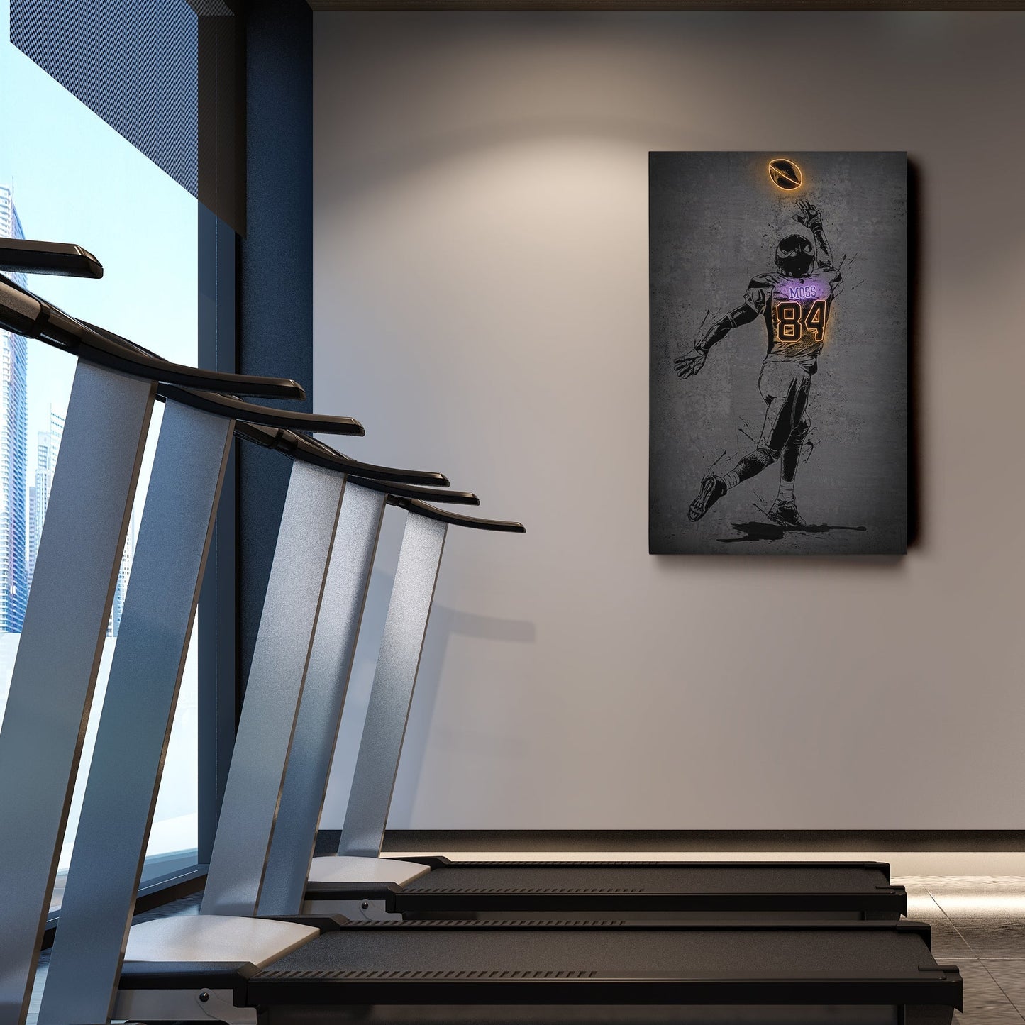 Randy Moss Neon Canvas Art | Modern Wall Decor for Vikings Fans