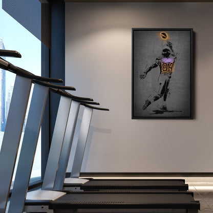 Randy Moss Neon Canvas Art | Modern Wall Decor for Vikings Fans