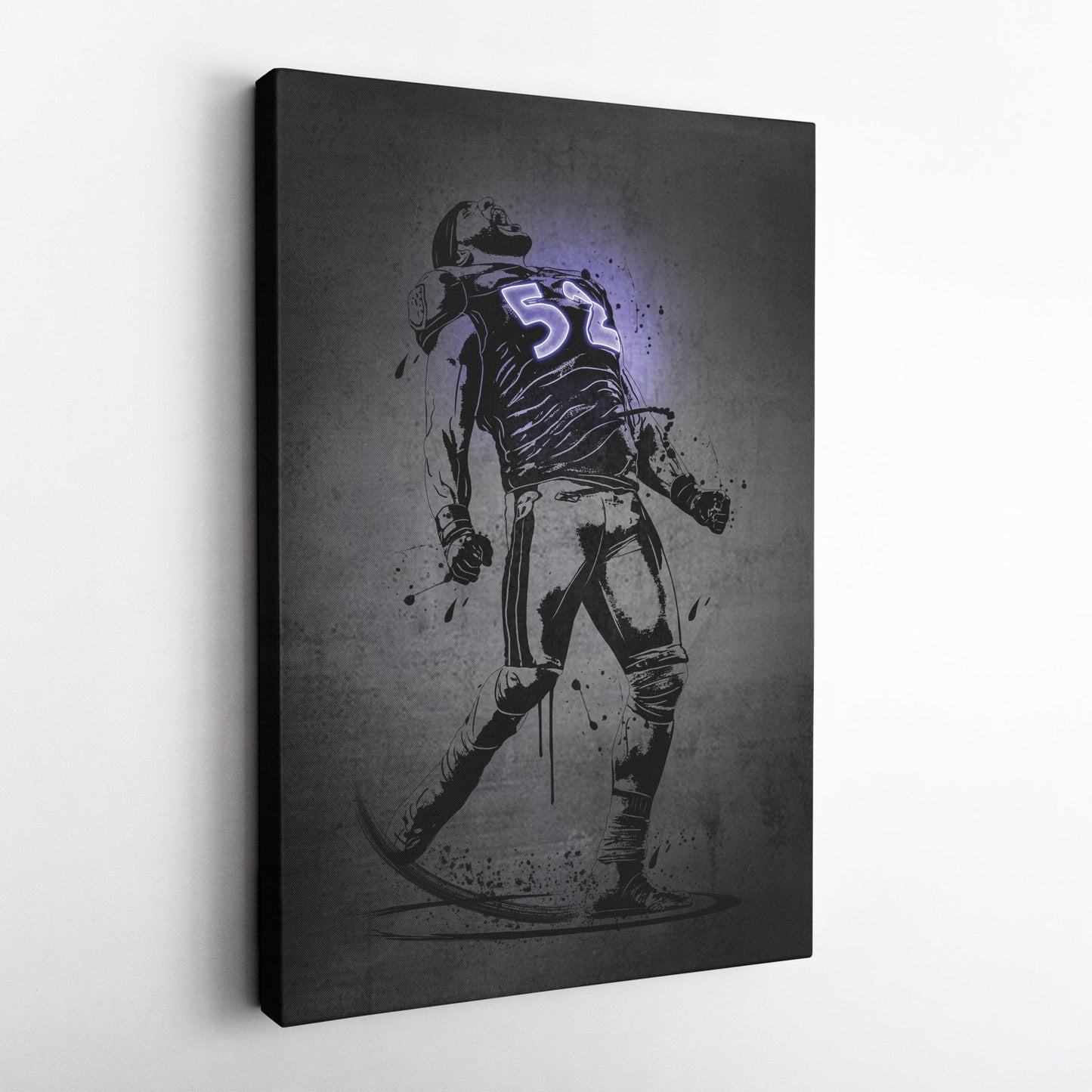 Ray Lewis Neon Canvas Art | Modern Wall Decor for Ravens Fans