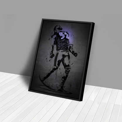 Ray Lewis Neon Canvas Art | Modern Wall Decor for Ravens Fans