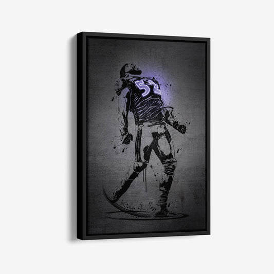 Ray Lewis Neon Canvas Art | Modern Wall Decor for Ravens Fans