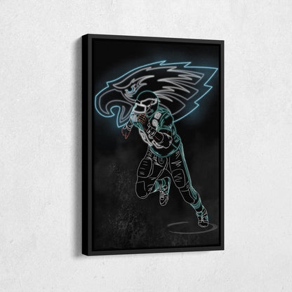 Reggie White Neon Canvas Art | Eagles Wall Decor